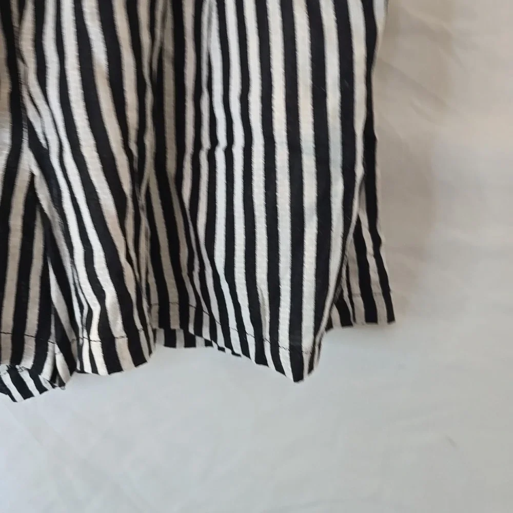 Angie Shorts Black/white Striped Tie‎ Belt Sz S NWT Lightweight Semi-sheer